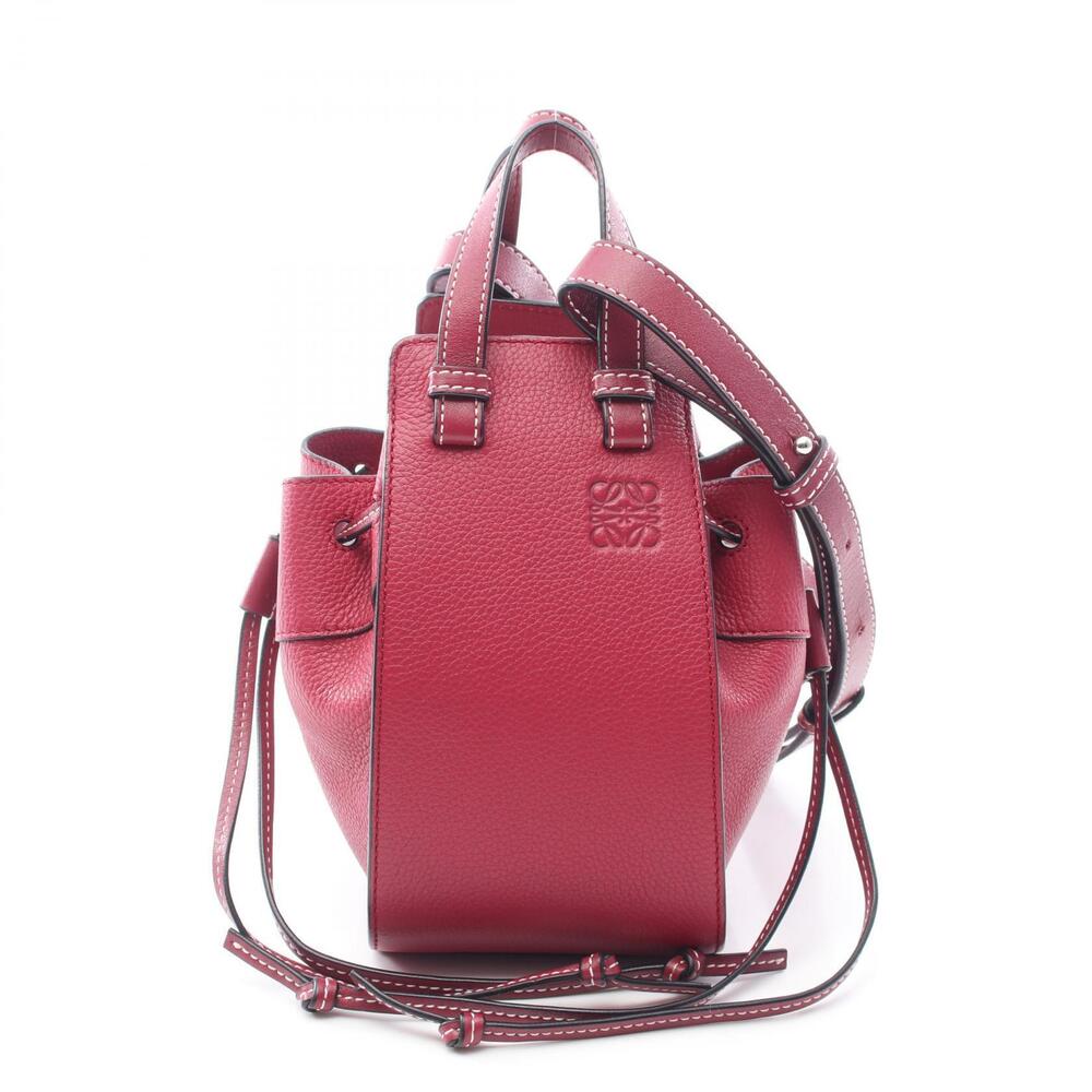 Loewe Hammock Drawstring Bag Handbag Leather Red